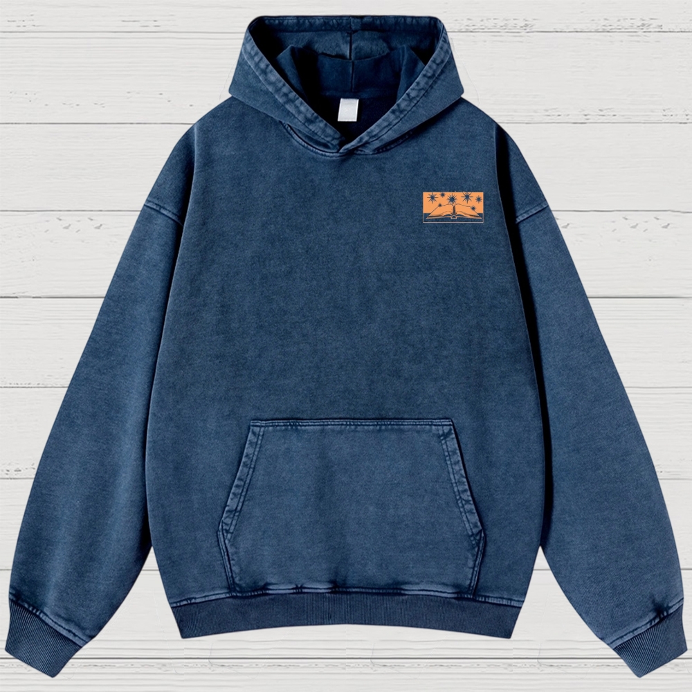 Abstract Media Mind Graphic Washed Hoodies 