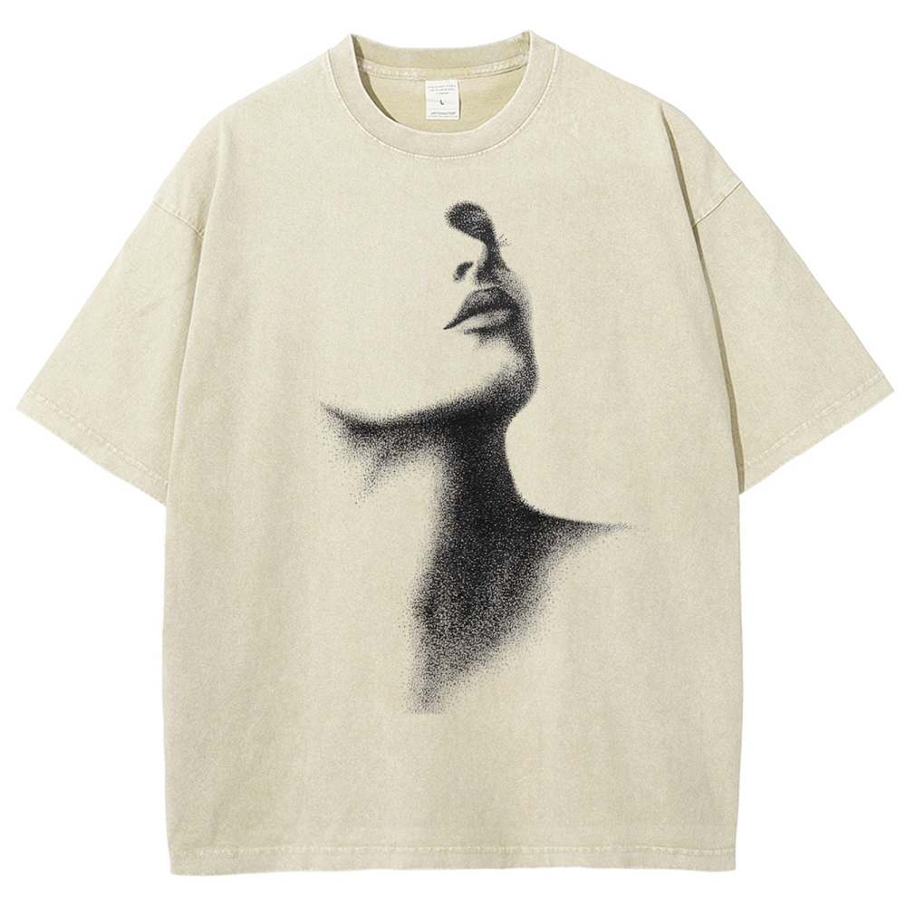 Stippled Silence Face Washed T-Shirt 