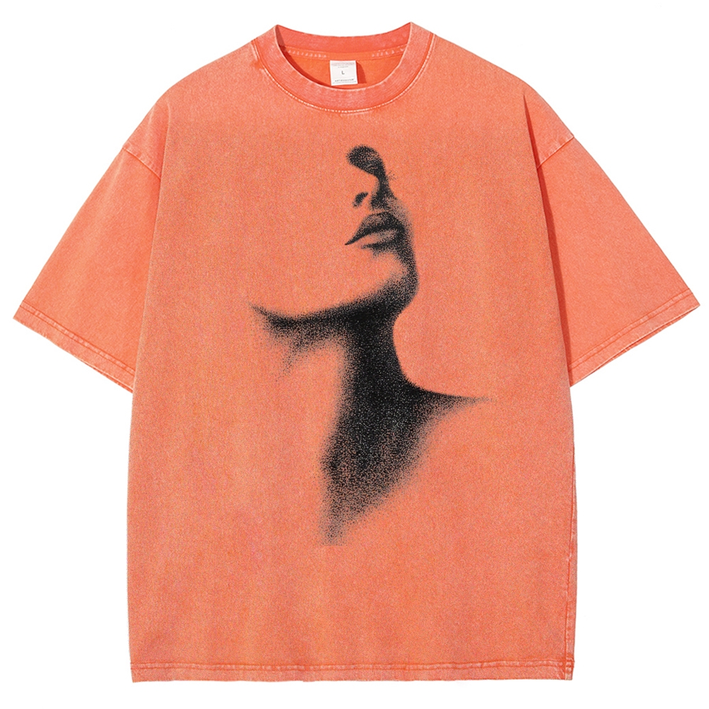 Stippled Silence Face Washed T-Shirt 