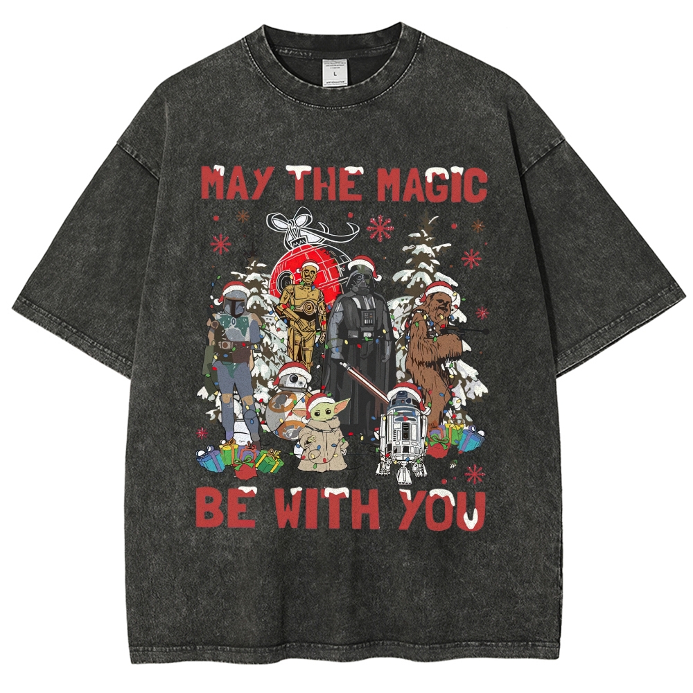 Festive Sci-Fi Christmas Washed T-Shirt 