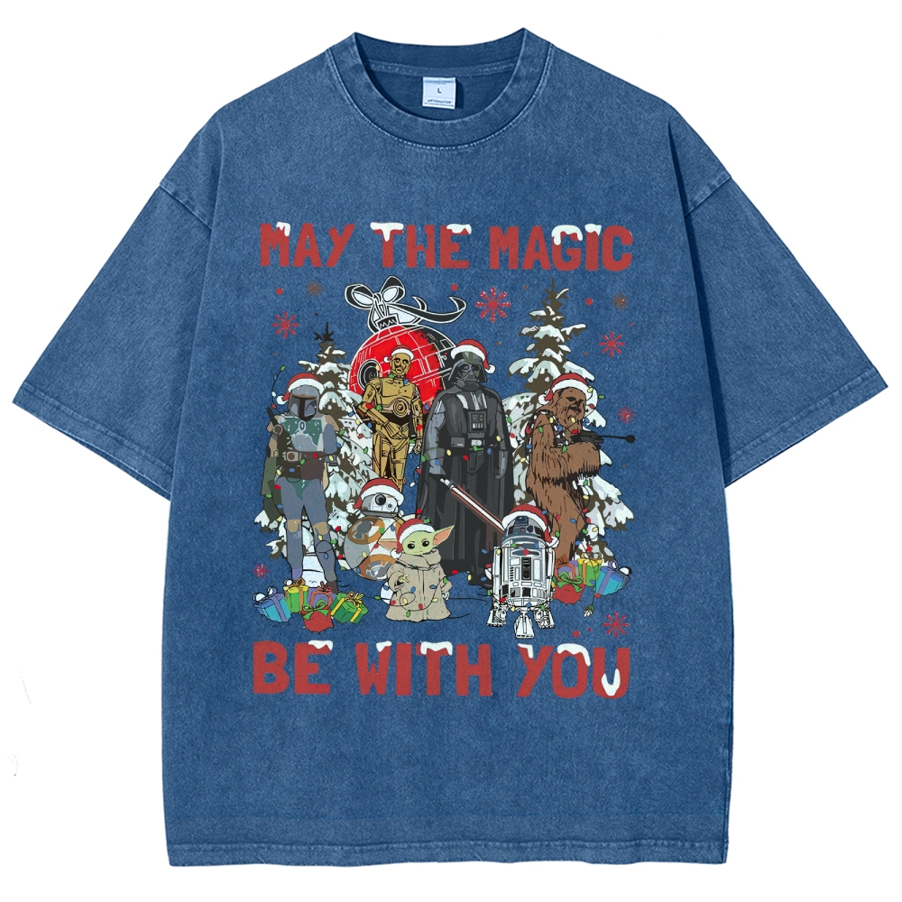 Festive Sci-Fi Christmas Washed T-Shirt 
