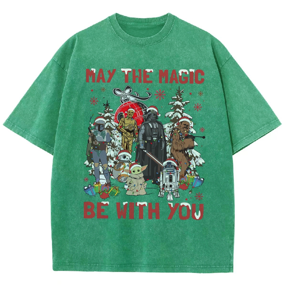 Festive Sci-Fi Christmas Washed T-Shirt 