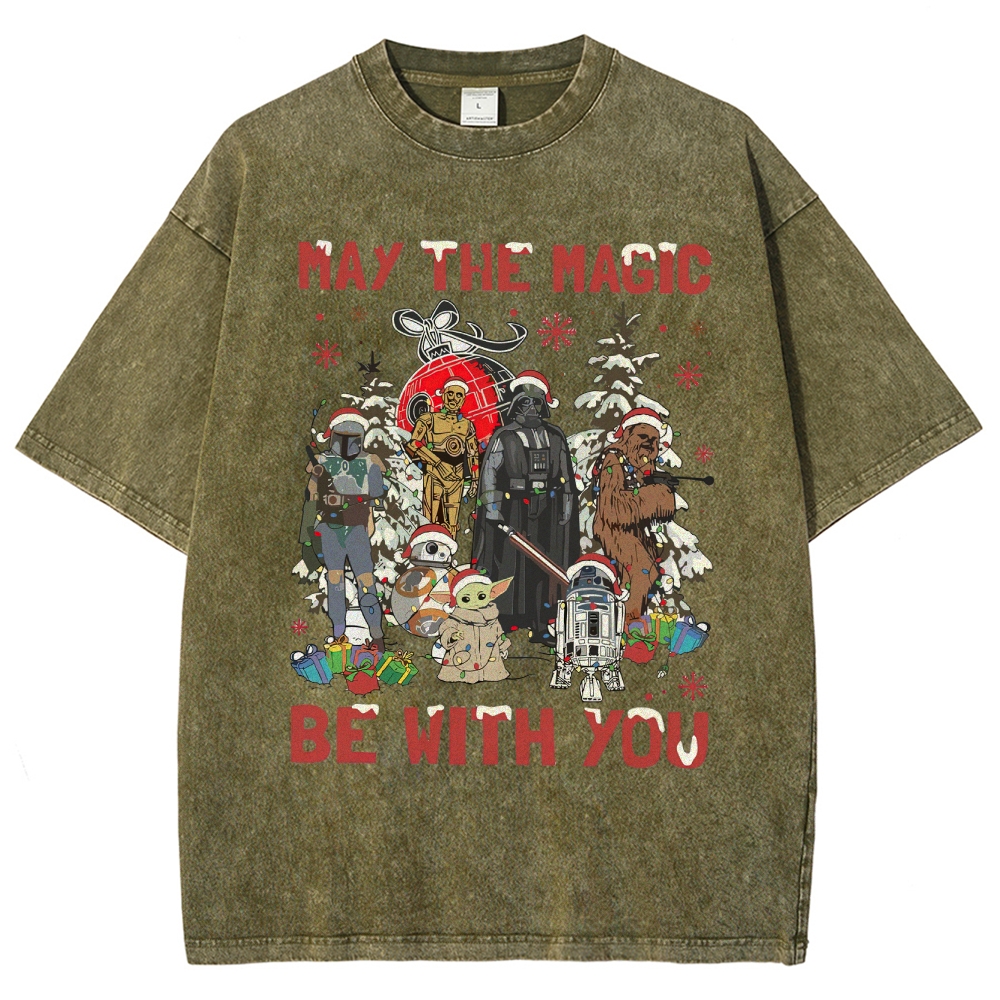 Festive Sci-Fi Christmas Washed T-Shirt 