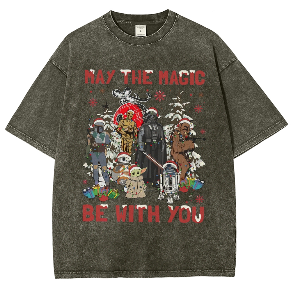 Festive Sci-Fi Christmas Washed T-Shirt 