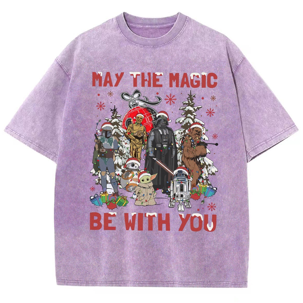 Festive Sci-Fi Christmas Washed T-Shirt 