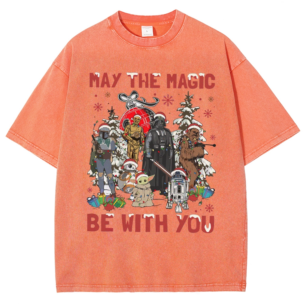 Festive Sci-Fi Christmas Washed T-Shirt 