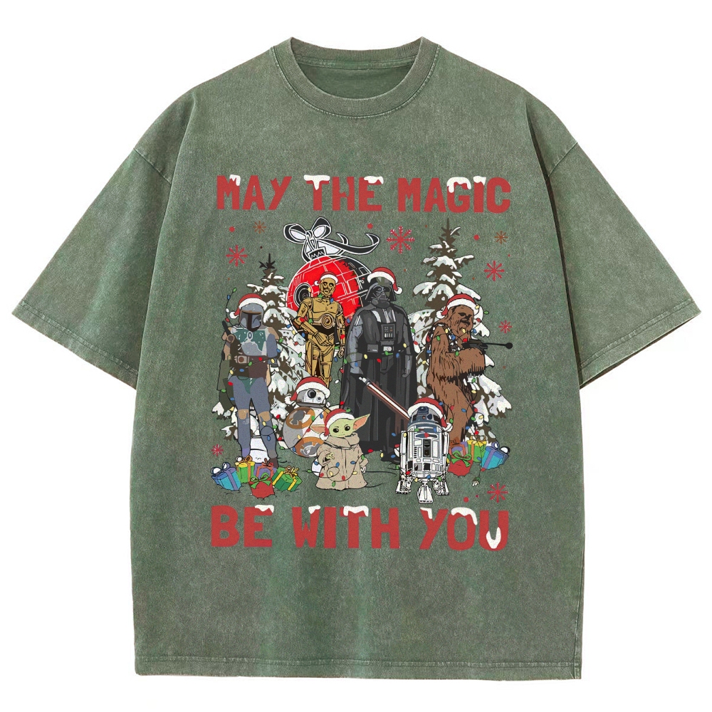 Festive Sci-Fi Christmas Washed T-Shirt 