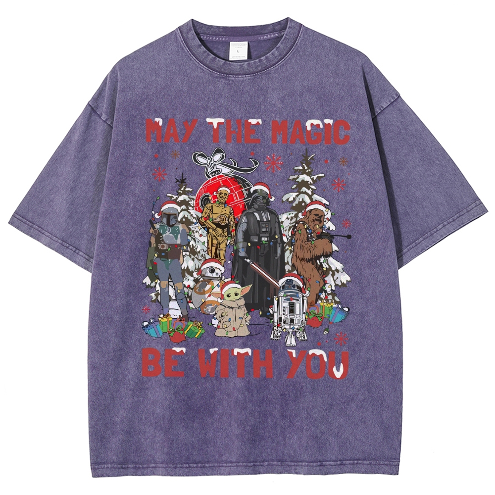 Festive Sci-Fi Christmas Washed T-Shirt 