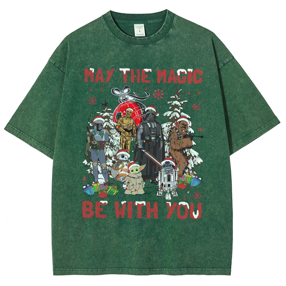 Festive Sci-Fi Christmas Washed T-Shirt 