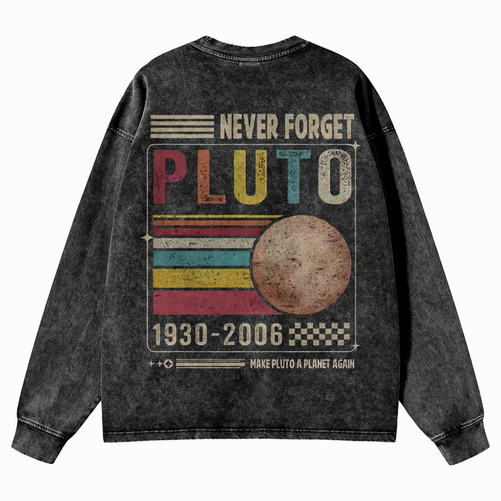 Pluto Tribute Washed Long-Sleeved T-Shirt 