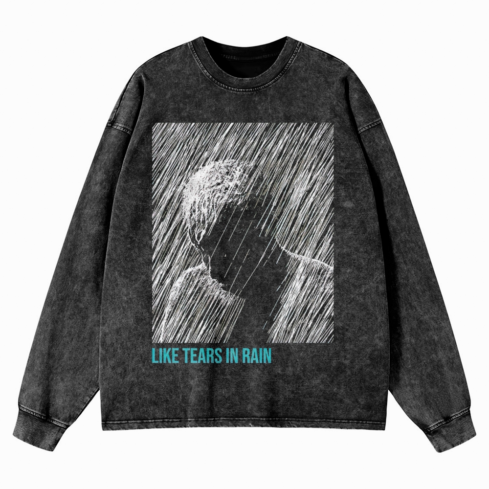 Tears in Rain Washed Long-Sleeved T-Shirt