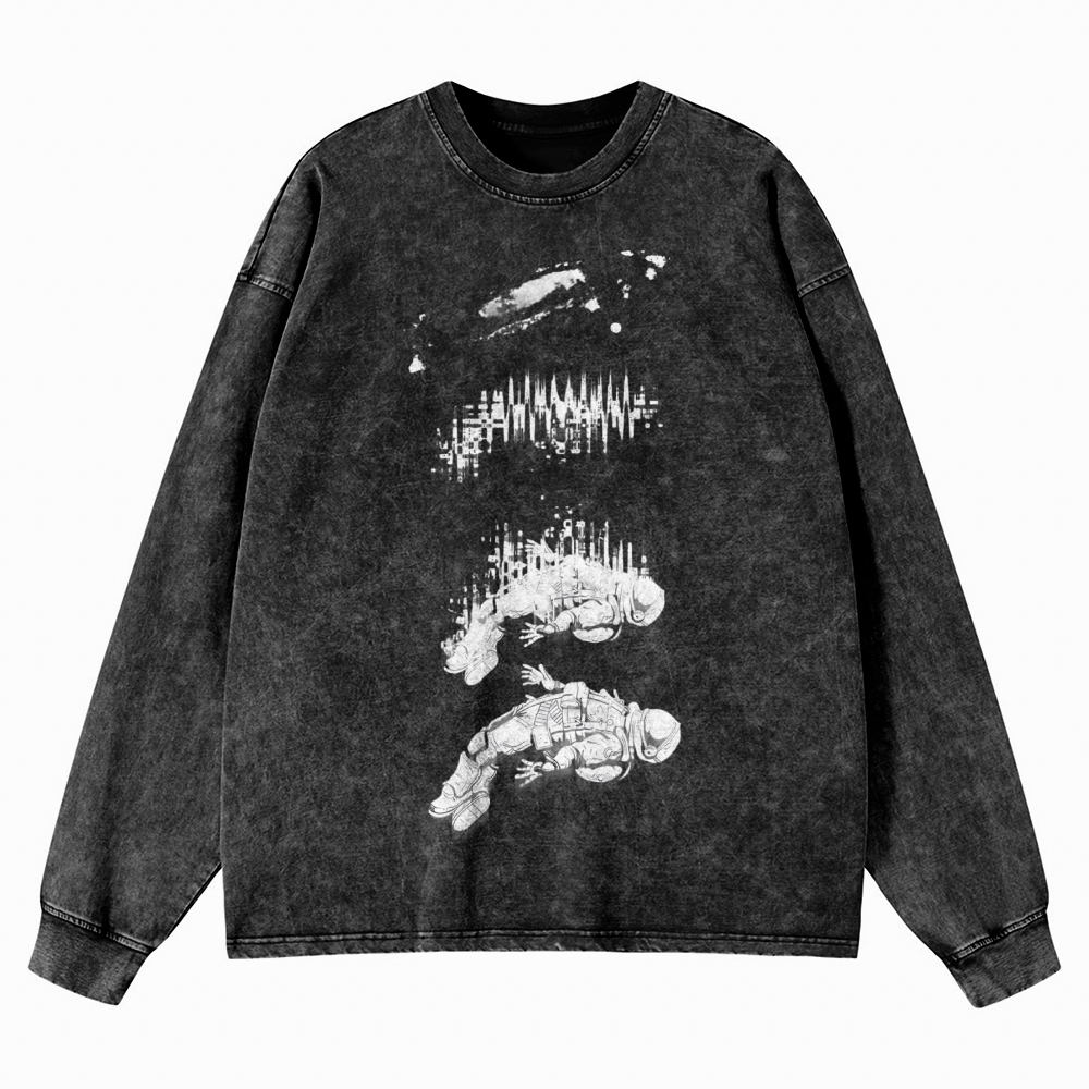 Astronaut Signal Washed Long-Sleeved T-Shirt 