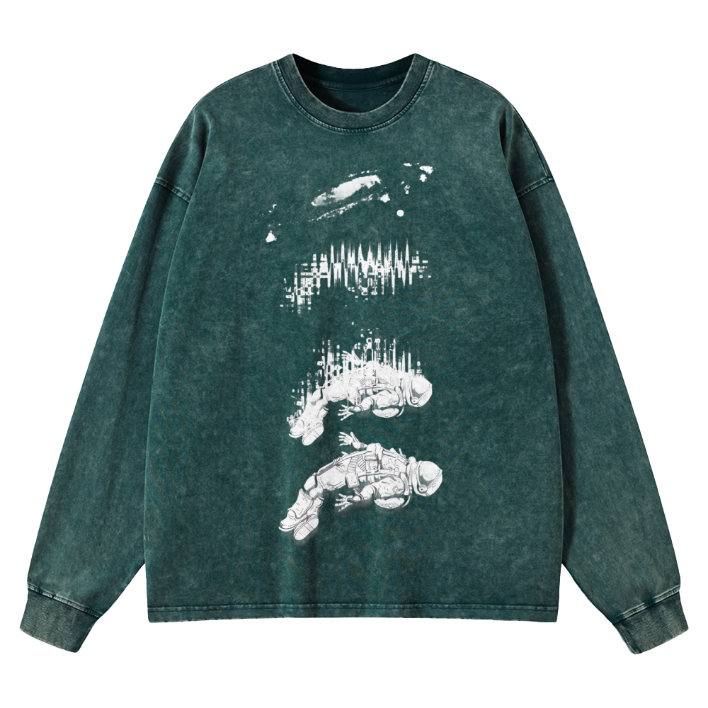 Astronaut Signal Washed Long-Sleeved T-Shirt 