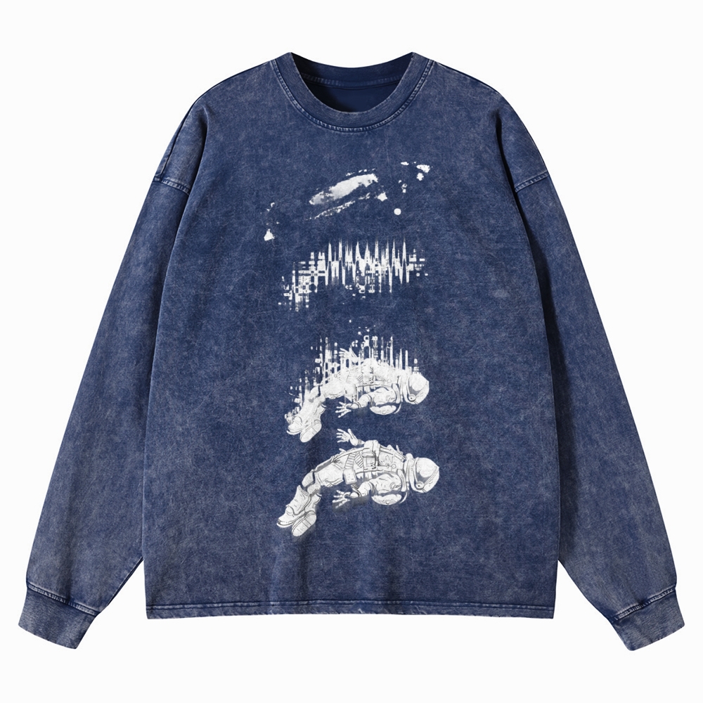 Astronaut Signal Washed Long-Sleeved T-Shirt 