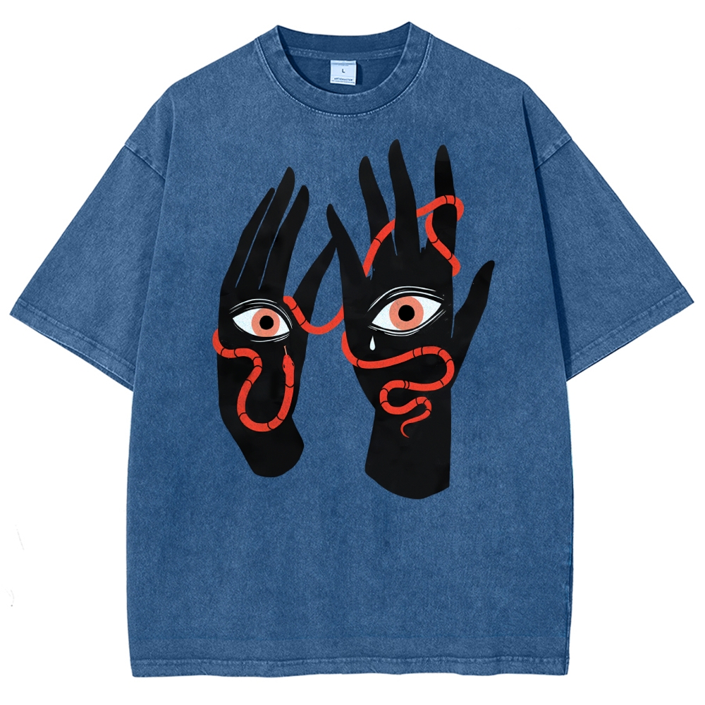 Mystic Serpent Eye Hands Washed T-Shirt 