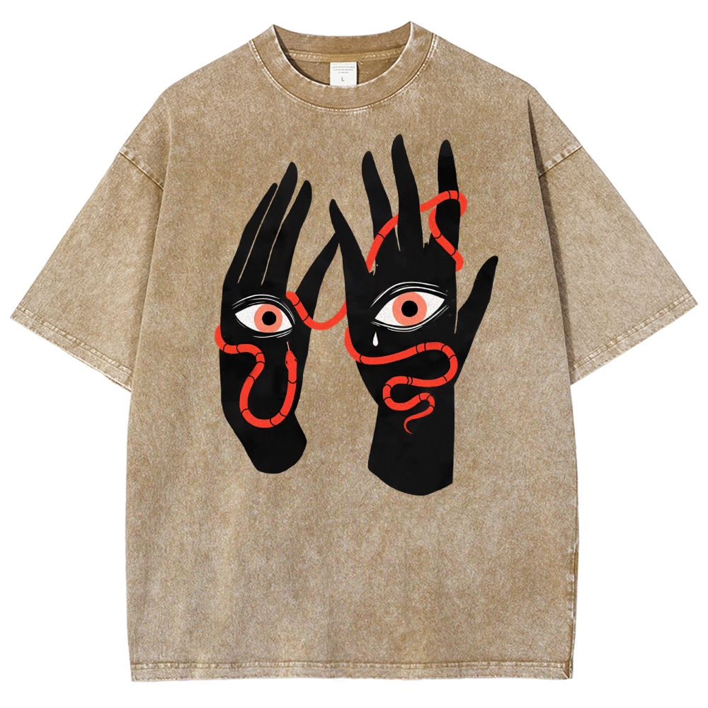 Mystic Serpent Eye Hands Washed T-Shirt 