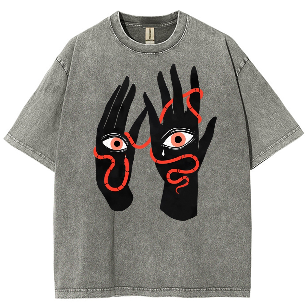 Mystic Serpent Eye Hands Washed T-Shirt 