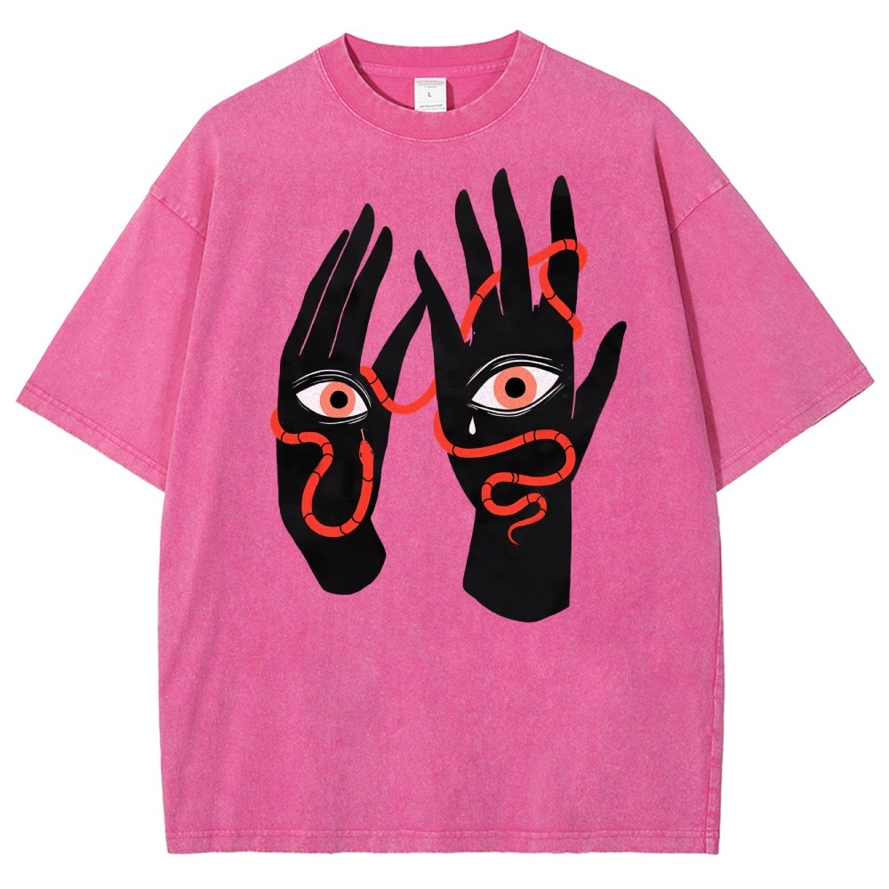 Mystic Serpent Eye Hands Washed T-Shirt 