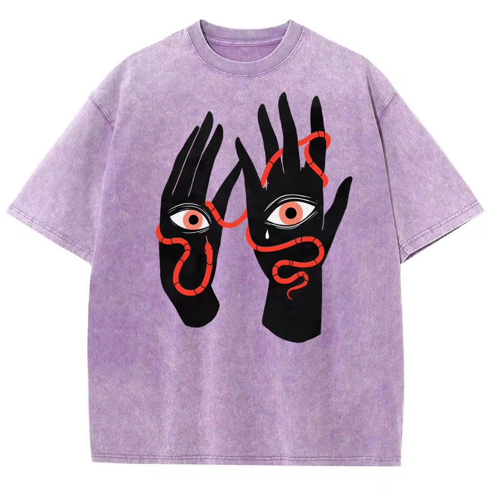 Mystic Serpent Eye Hands Washed T-Shirt 