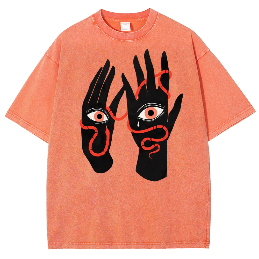 Mystic Serpent Eye Hands Washed T-Shirt 