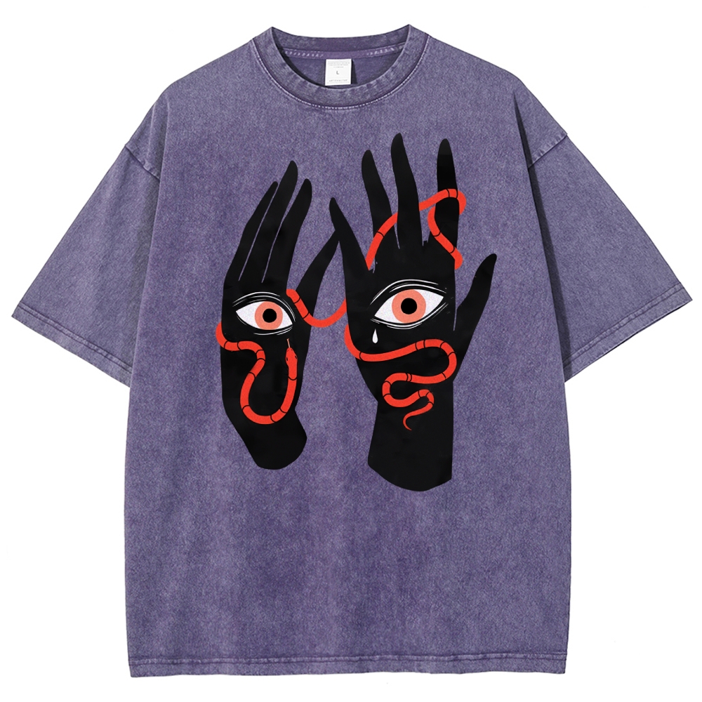 Mystic Serpent Eye Hands Washed T-Shirt 