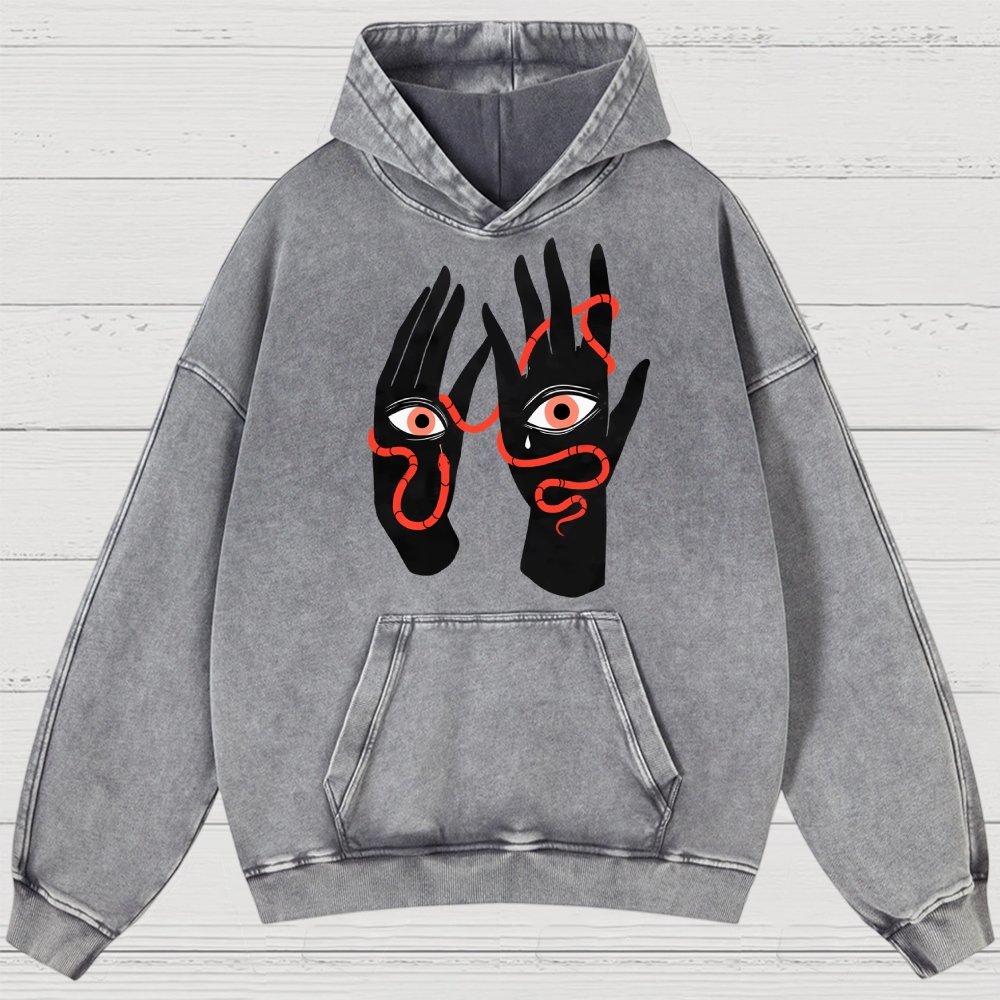 Mystic Serpent Eye Hands Washed Hoodies 