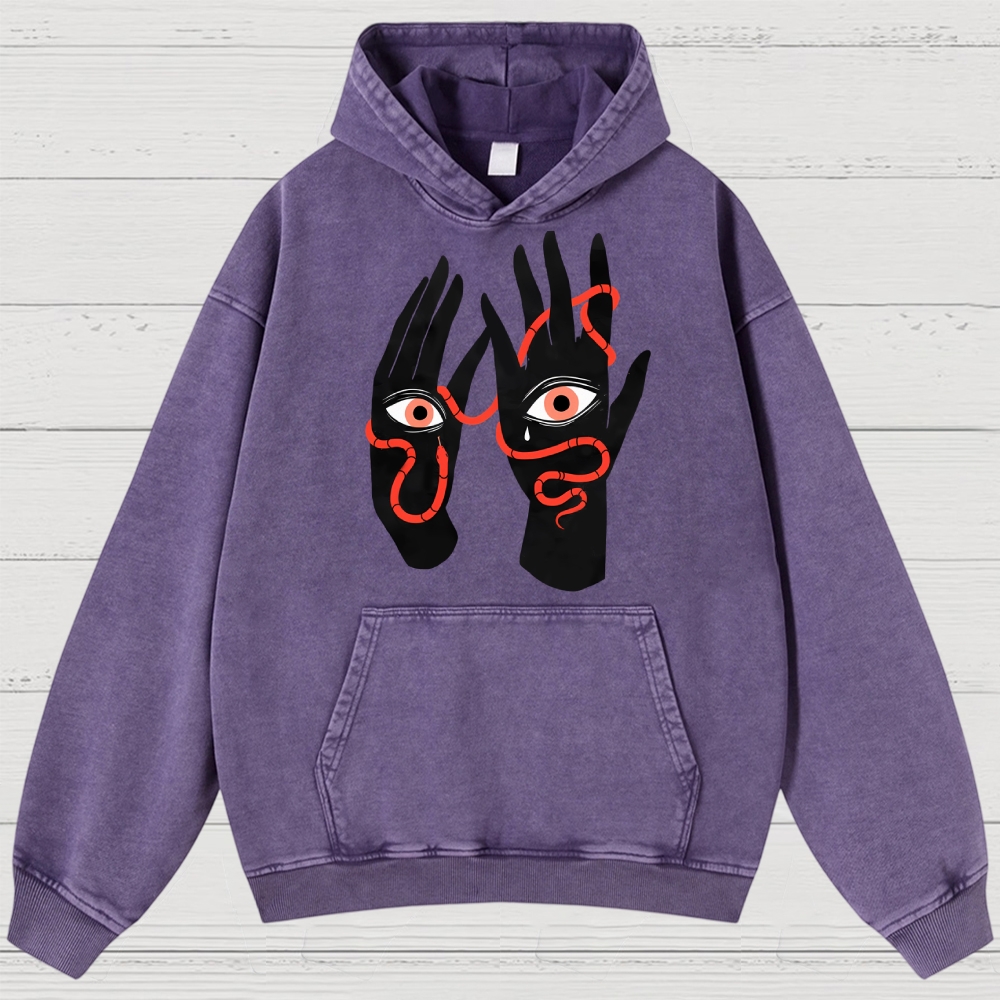 Mystic Serpent Eye Hands Washed Hoodies 