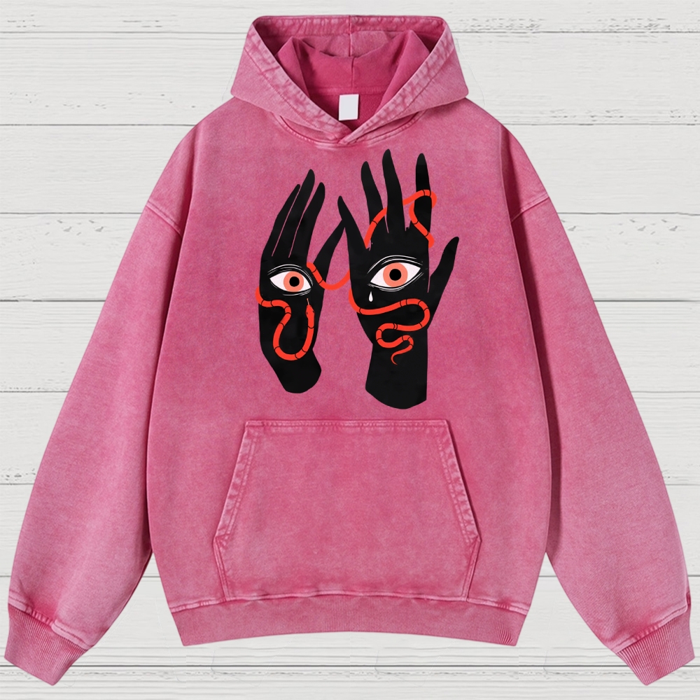 Mystic Serpent Eye Hands Washed Hoodies 