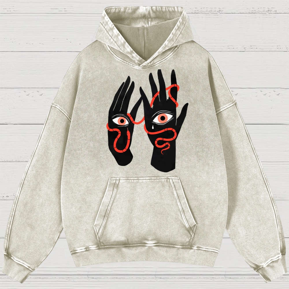 Mystic Serpent Eye Hands Washed Hoodies 