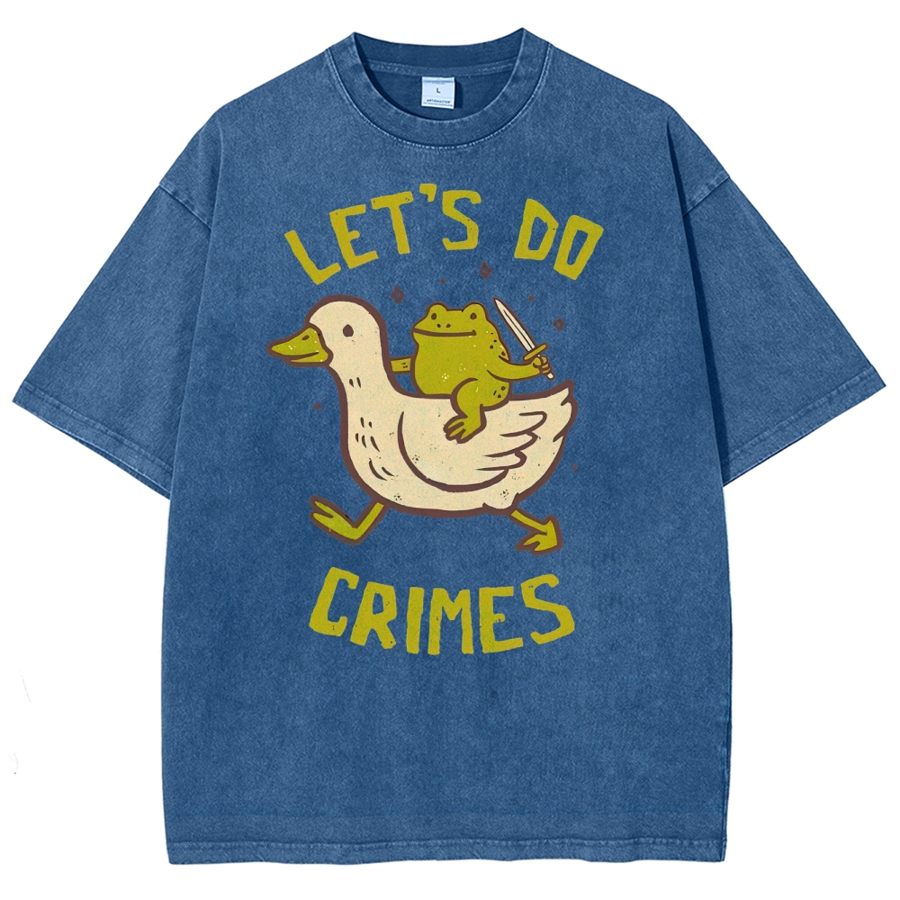 Funny Frog Duck Meme Washed T-Shirt 