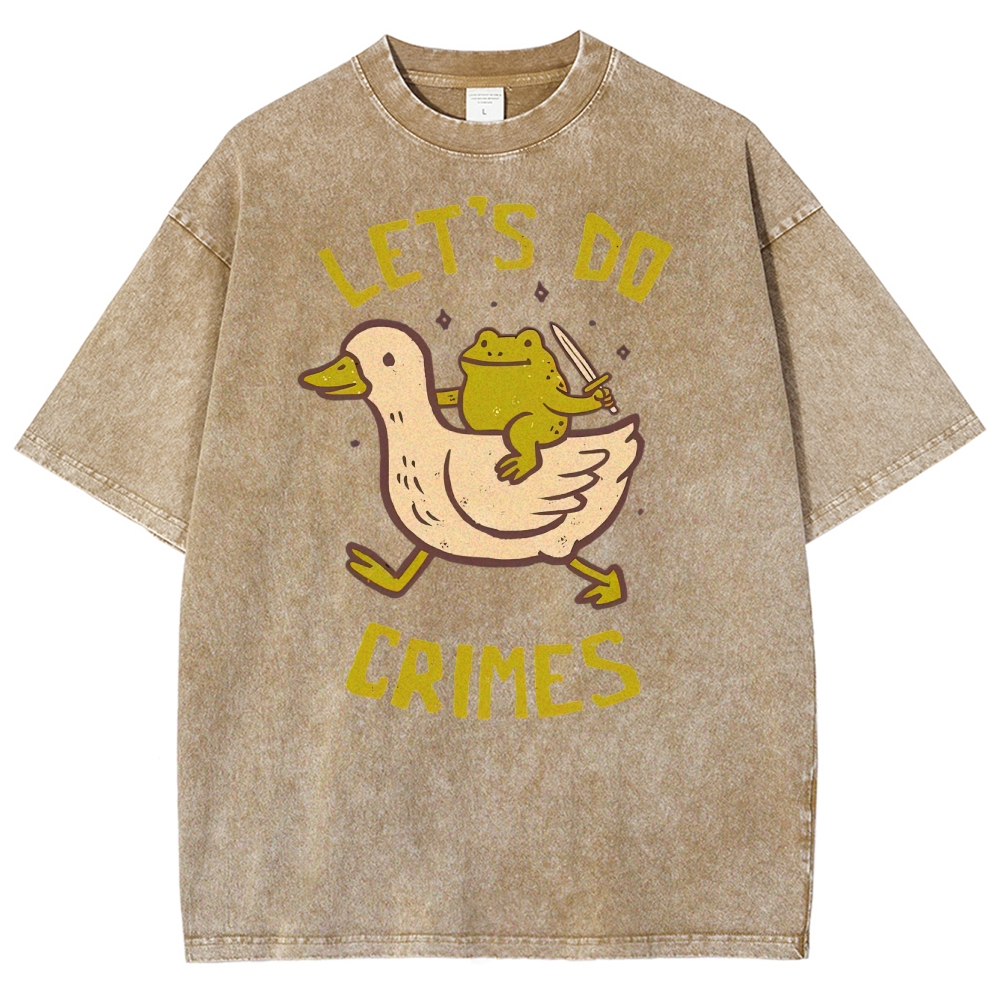 Funny Frog Duck Meme Washed T-Shirt 