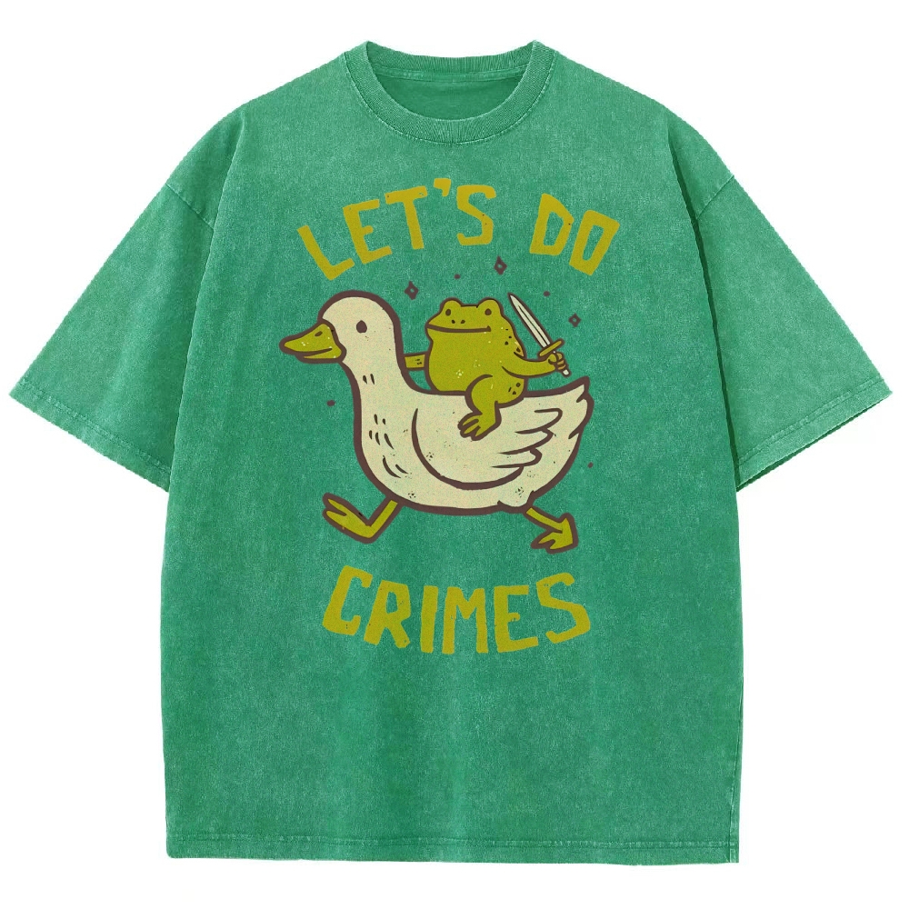 Funny Frog Duck Meme Washed T-Shirt 