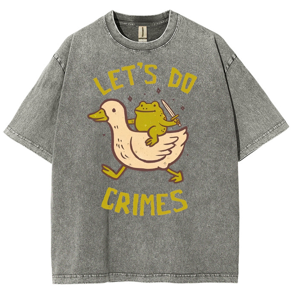 Funny Frog Duck Meme Washed T-Shirt 
