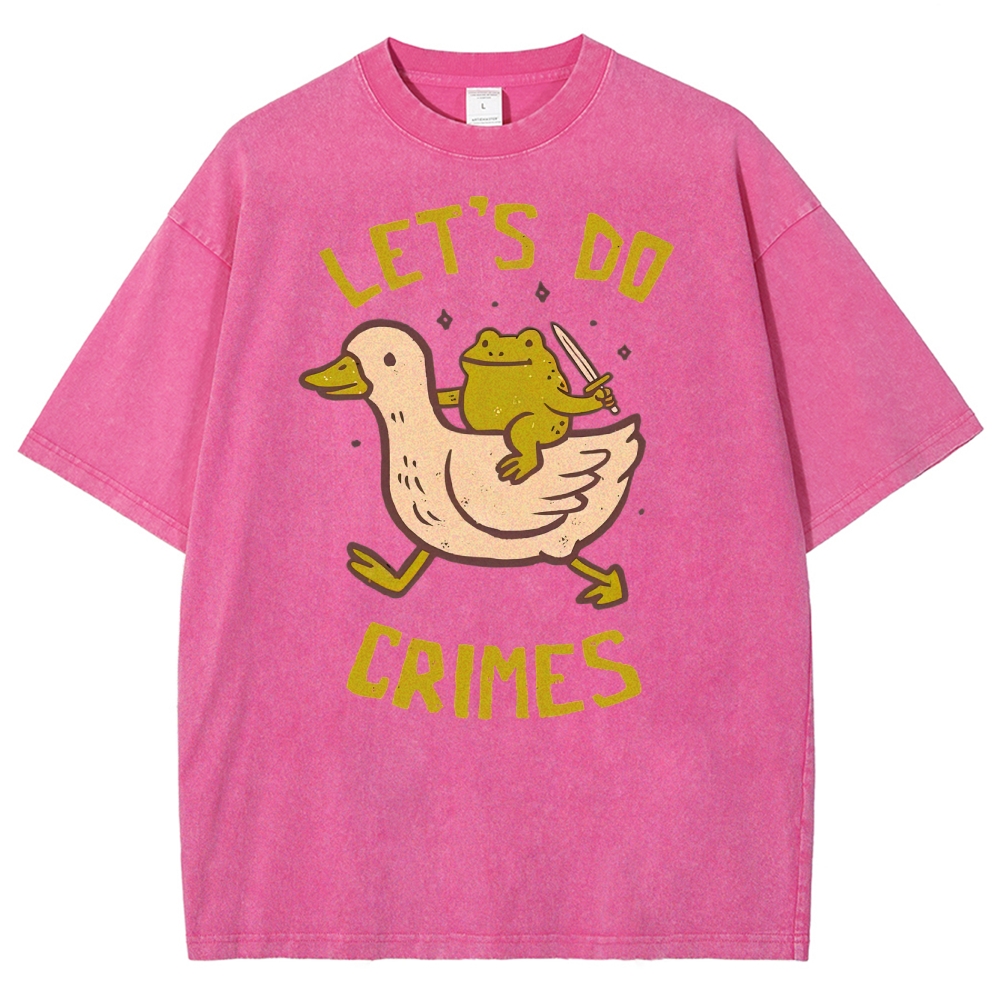 Funny Frog Duck Meme Washed T-Shirt 