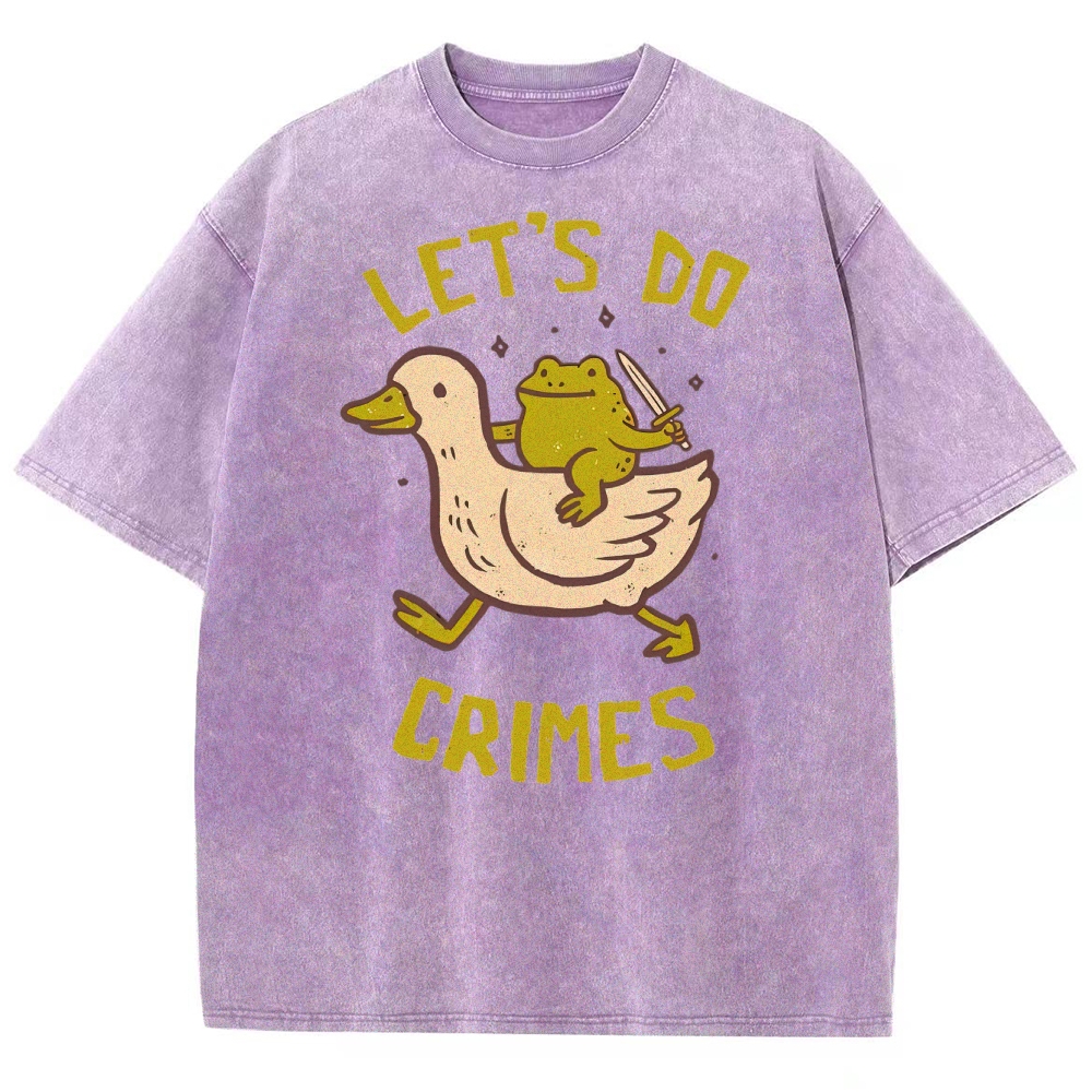 Funny Frog Duck Meme Washed T-Shirt 