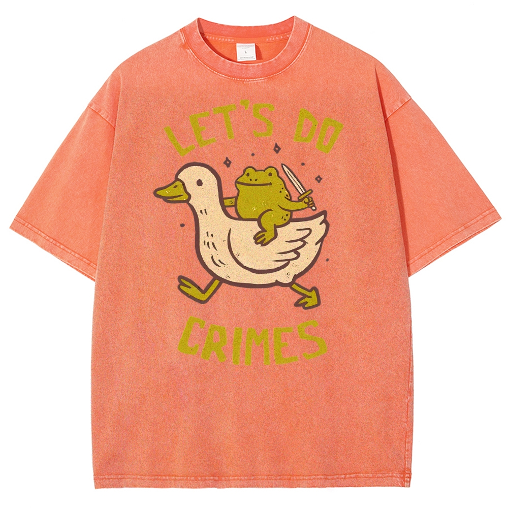 Funny Frog Duck Meme Washed T-Shirt 