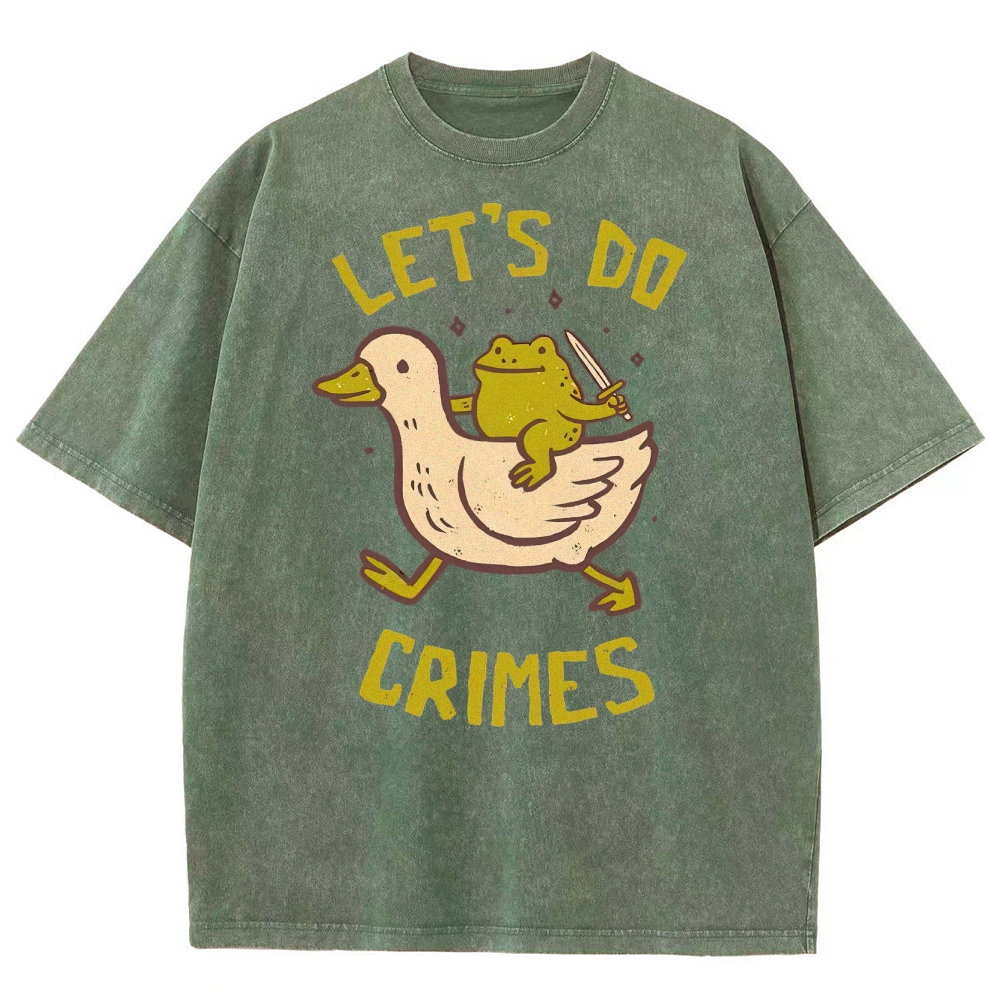 Funny Frog Duck Meme Washed T-Shirt 