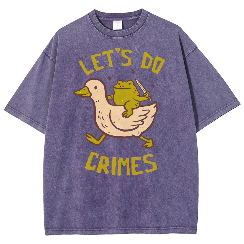 Funny Frog Duck Meme Washed T-Shirt 