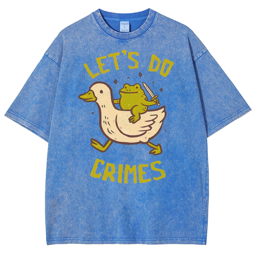 Funny Frog Duck Meme Washed T-Shirt 