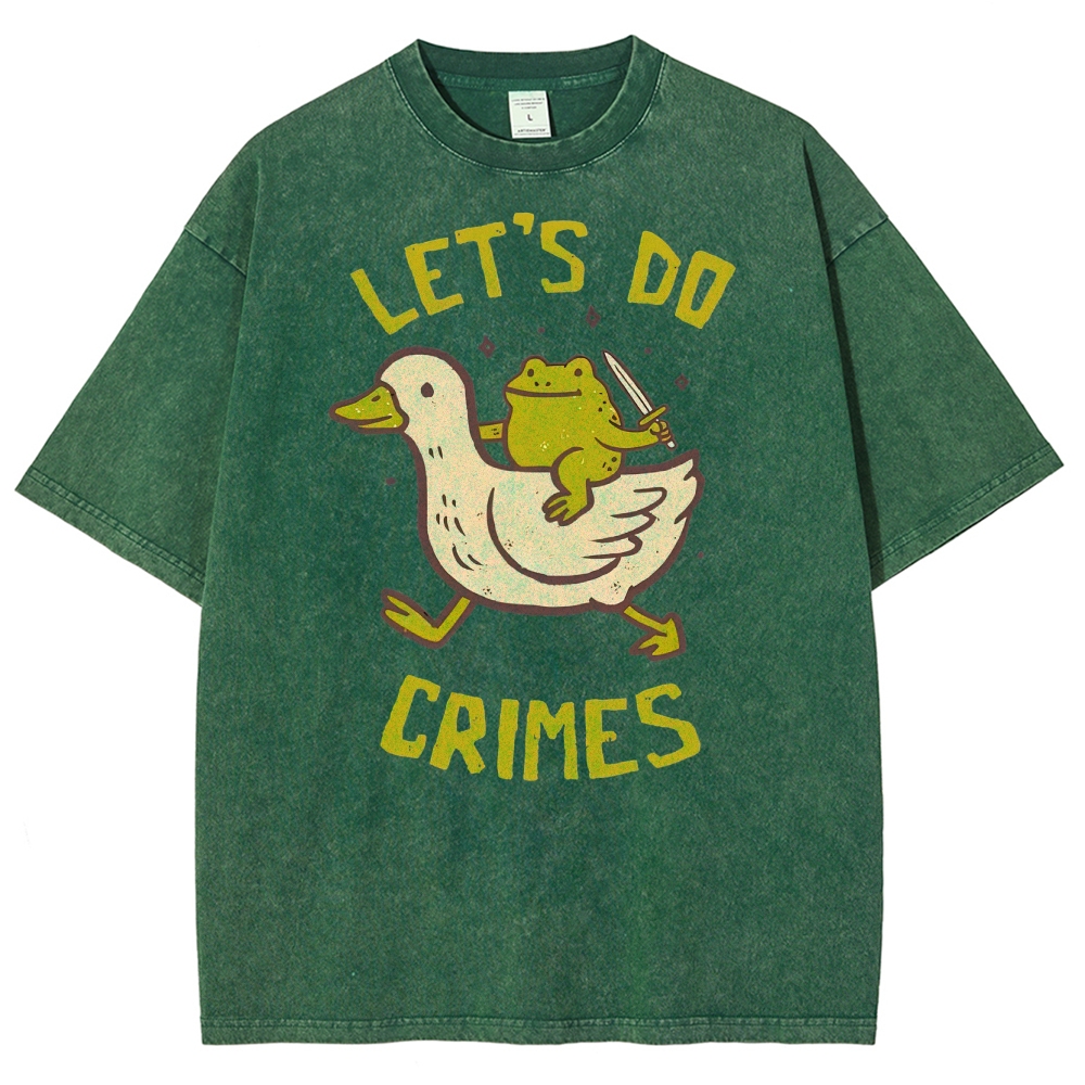 Funny Frog Duck Meme Washed T-Shirt 