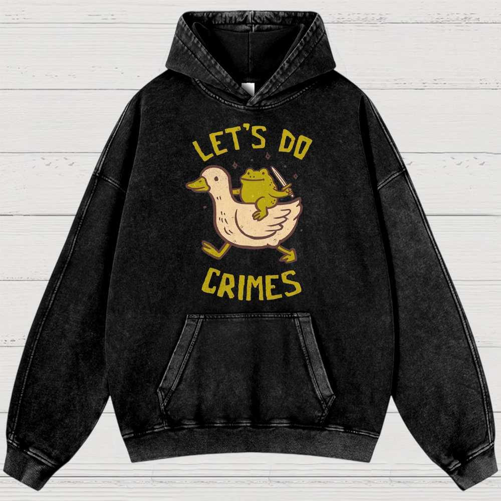 Funny Frog Duck Meme Washed Hoodies 
