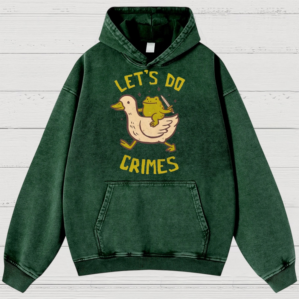 Funny Frog Duck Meme Washed Hoodies 