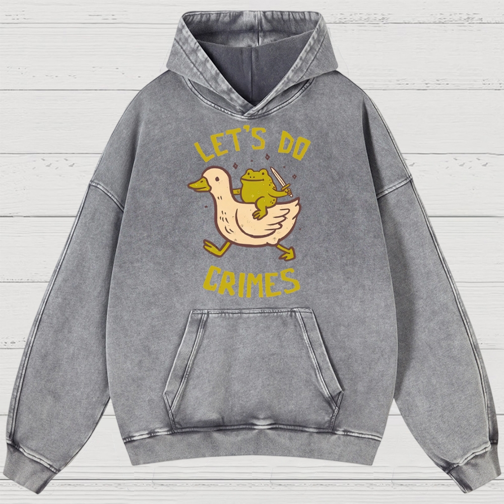 Funny Frog Duck Meme Washed Hoodies 