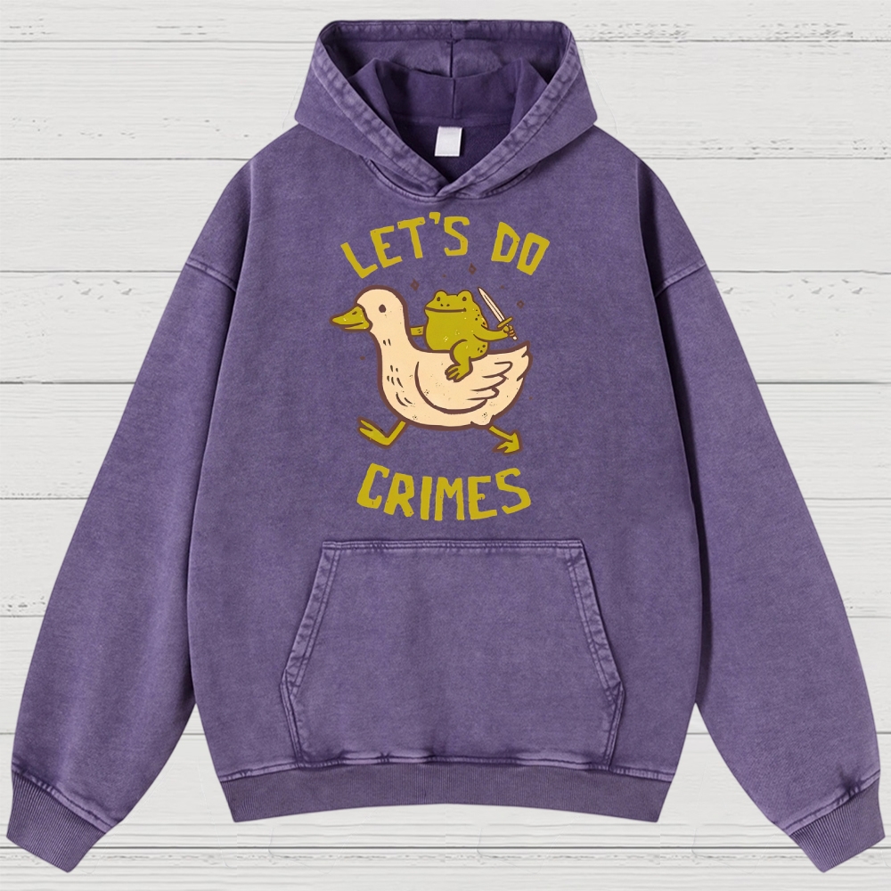 Funny Frog Duck Meme Washed Hoodies 