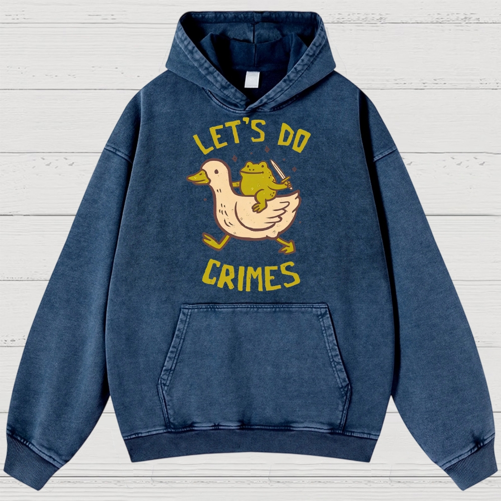 Funny Frog Duck Meme Washed Hoodies 