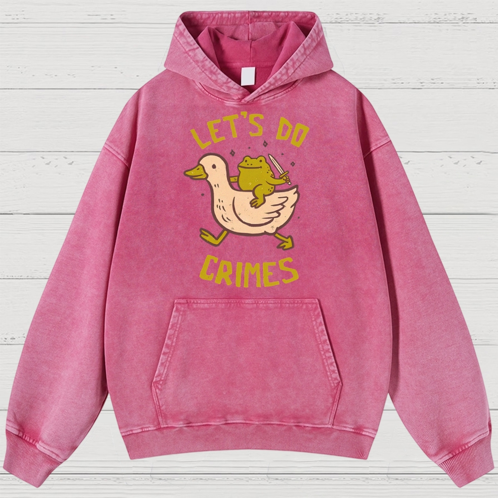Funny Frog Duck Meme Washed Hoodies 