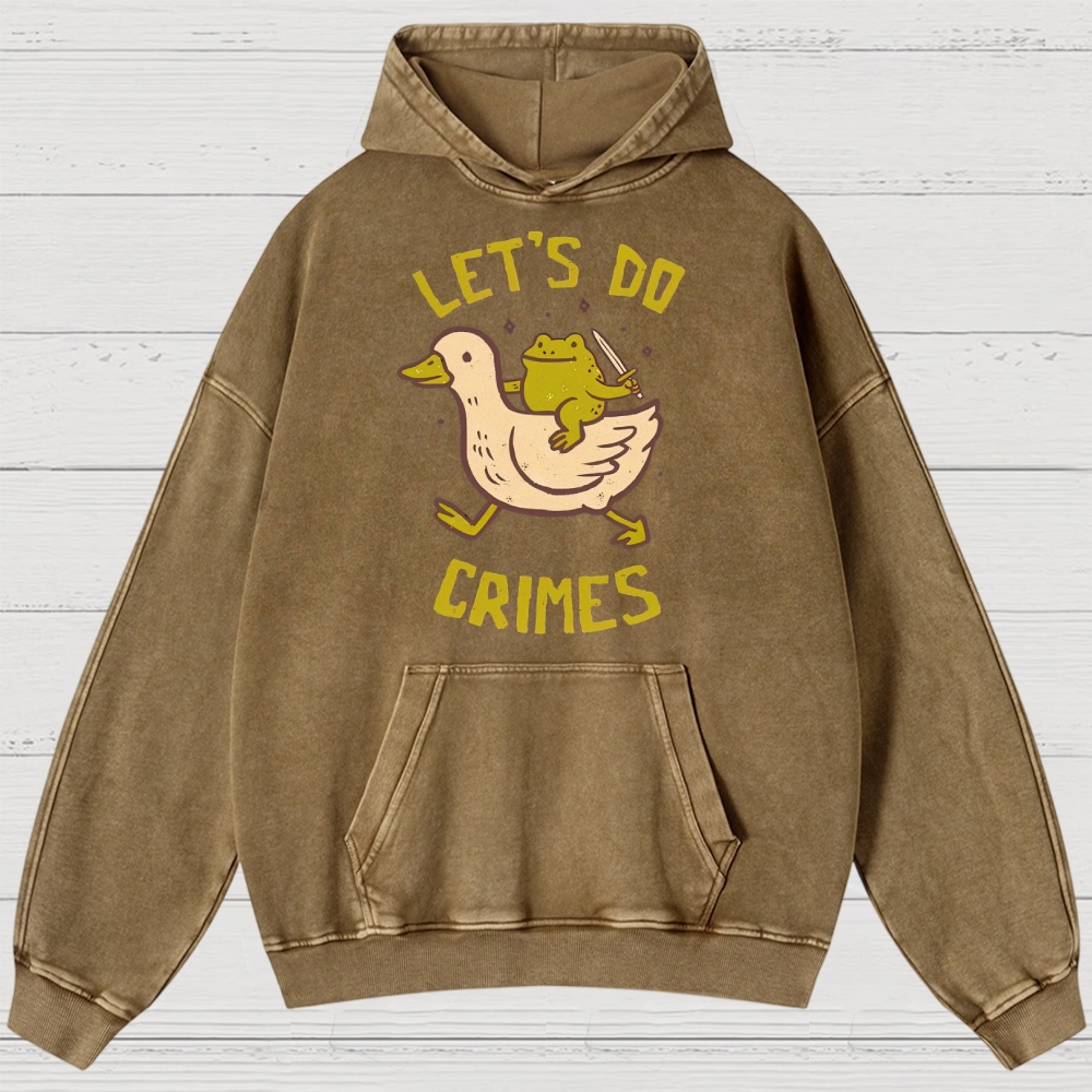 Funny Frog Duck Meme Washed Hoodies 