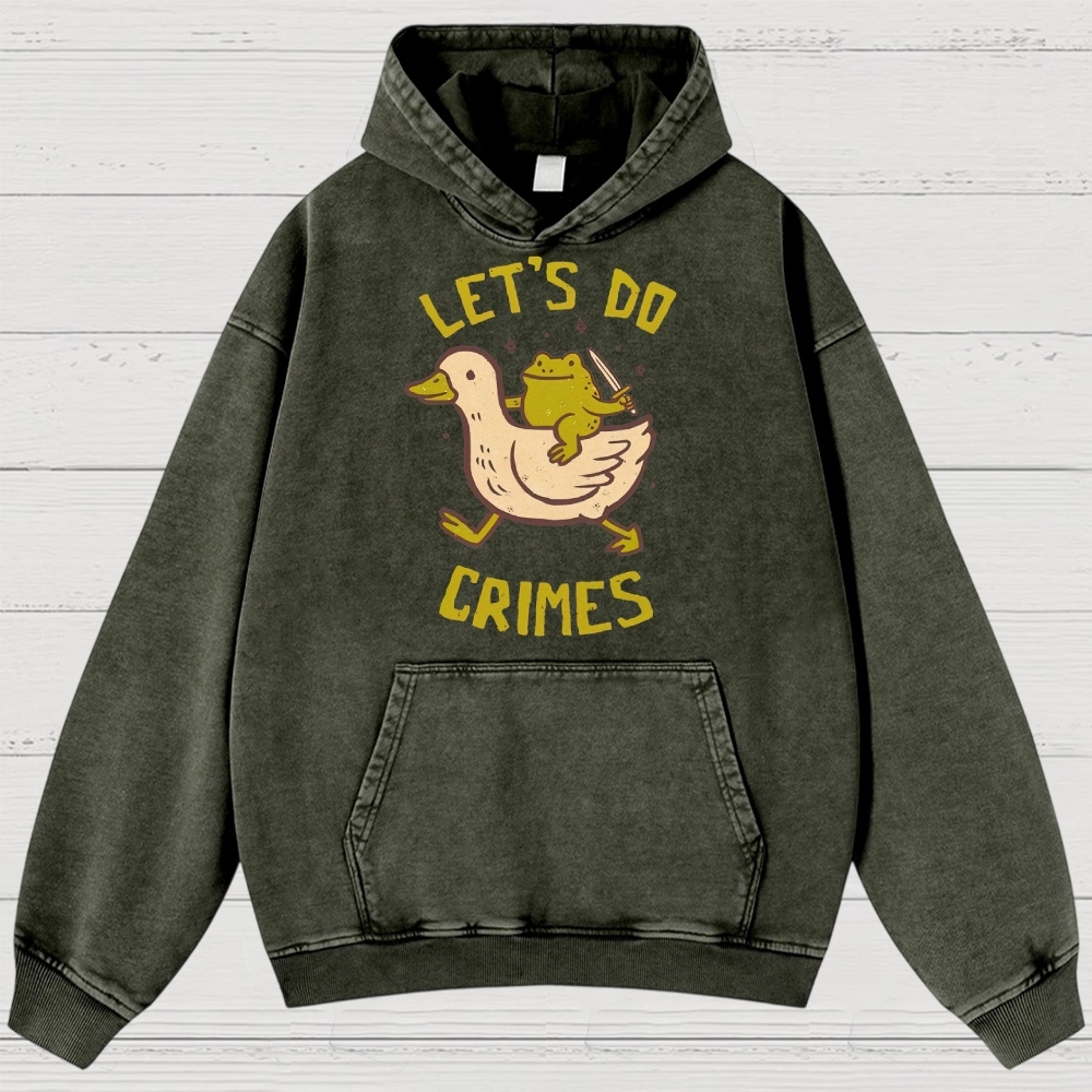 Funny Frog Duck Meme Washed Hoodies 