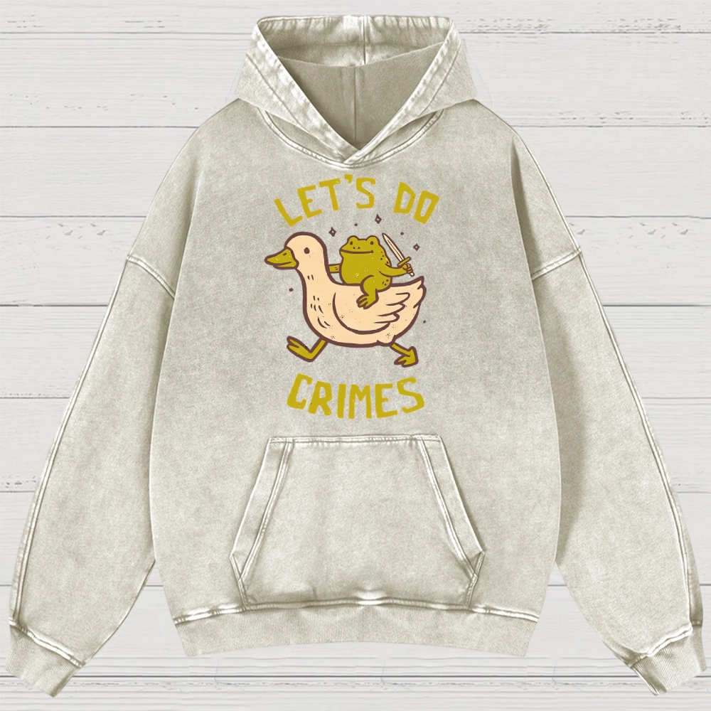 Funny Frog Duck Meme Washed Hoodies 