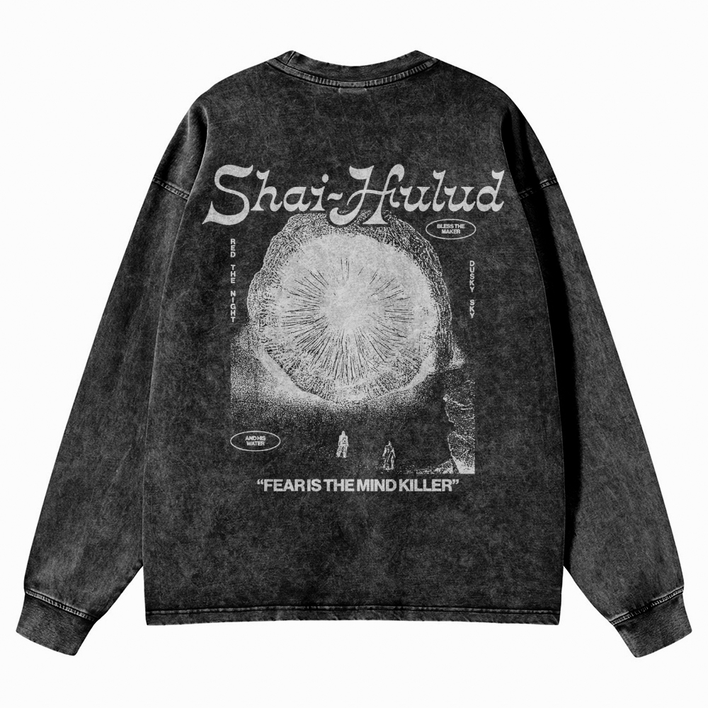 Fear Is the Mind Killer Sci-Fi Washed Long-Sleeved T-Shirt